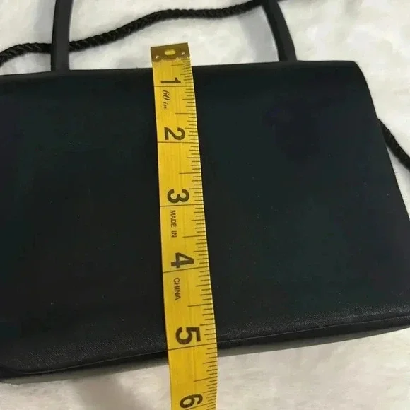 Vintage La Regale Black Evening Satin Mini Purse HandBag Crossbody Elegant Fun - Picture 16 of 16